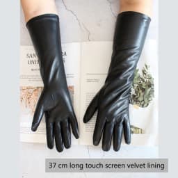 Women's Long Sheepskin Gloves With Colorful Leather and Thick Velvet Lining For Warmth and Winter Cold Protection Gloves