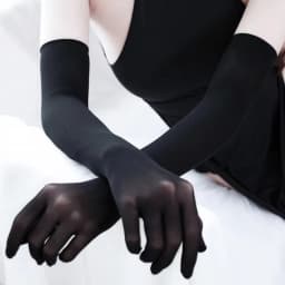 Solid Long Tube Stockings Tight Gloves Ultra-thin Five Finger Seamless Anti Hook Silk High Elasticity Transparent Etiquette Wome