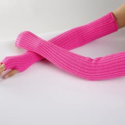Acrylic Fibres Fingerless Gloves Women Elbow Glove Work Gloves Winter Men Unisex Black White Stripe Arm Warmers Sleeve