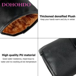 Winter Velvet Leather Black Gloves Padded Motorcycle Glove Cycling Warm Windproof Waterproof Gloves Winter Guantes Para Motos