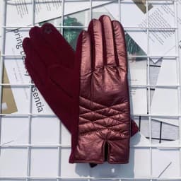 Lady Mittens Fashion Pom Pom Glossy Windproof Gloves Winter Women Cycling Driving Warm Gloves Student Girl Christmas Gift
