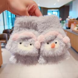 Cute Cartoon Animal Plush Flip Gloves Faux Mink Fur Convertible Half Finger Mittens Soft Warm Winter Gloves For Girls Boy Daily
