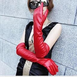 Lady Fashion High Quality PU Leather Winter Gloves Women Warm Cute Mittens Female Long Style Elbow Gloves G203