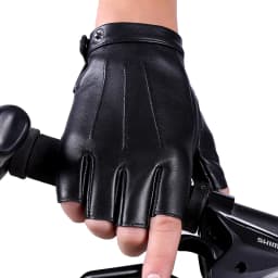 Men's Semi-finger 100% genuine sheepskin leather gloves male natural leather fingerless riding fitness sports gloves R290