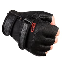 Men's Half Finger Leather Fitness Gloves Bike Sport Gloves Gym Exercise Men Black Rivets Punk Gloves G135