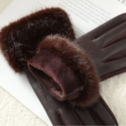 Temperament Women Winter Imitation of Mink Fur Suede Leather Gloves Keep Warm Touch Screen Thickened Add Velvet Fashion Elegant