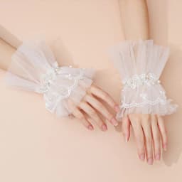 1Pair Manicure Photo Lace Decorative Cuff Double-layer Mesh Horn Sleeve Nail Showing Posing Sleeve DIY Shooting Background Prop