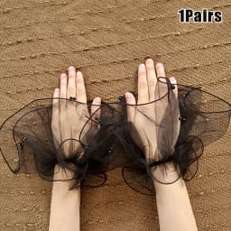 1Pair Manicure Photo Lace Decorative Cuff Double-layer Mesh Horn Sleeve Nail Showing Posing Sleeve DIY Shooting Background Prop