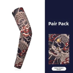 Ice Silk Arm Sleeve Tattoo Protection Breathable Sunscreen Long Gloves Men's Lightweight Comfortable Moisture Wicking