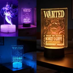 New LED Lamp Remote Control Touch Luffy Zoro USB Night Light Room Decoration Lamps 7/16Color Children's Birthday Decor Gifts