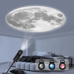 3-Color Moon Atmosphere Light, LED Starry Sky Projector, USB Powered Projection Lamp for Room Decor