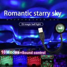 10 Modes Voice Control USB Colorful Projector Lamp Home Decor Night Light DC 5V Portable Atmosphere Light Photography Neon Light