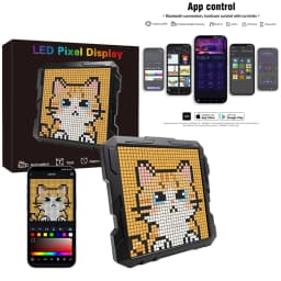Bluetooth LED Matrix Pixel Screen DIY Graffiti Animation Art Display Panel with Night Light Cool Mecha Frame for Game Room Decor