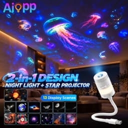 2-IN-1 USB Galaxy Projection Light with 13 Scenes, 7 Colors Stepless Dimming Night Light for Car Interior, Home, Bedroom, Romantic Galaxy Atmosphere Light