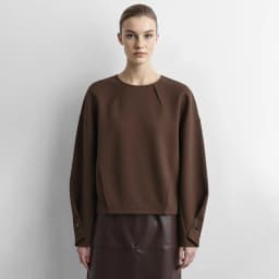 Amii Women Sweatshirts Round Neck Drop Shoulder Long Sleeve Zipper Cotton 2026 Autumn Office Oversized Tops For Woman 12643038