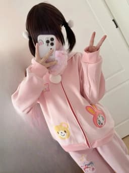 Japanese Cartoon Embroidery Women Hoddies Y2k Aesthetic Casual Grunge Zipper Sweatshirt 2025 Harajuku Autumn Kawaii Cute Hoody