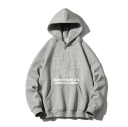 Y2K American Style Retro Fashionable Gothic Sweatshirt Cross Print Personality Pullover Casual Punk High Street Winter Hooded