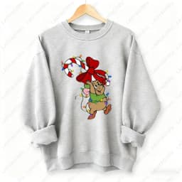 Kawaii Christmas Couple Shirt Jaq and Gus Gus Crewneck Pullovers Fashion Harajuku Xmas Sweatshirt Fun Xmas Party Matching Hoodie