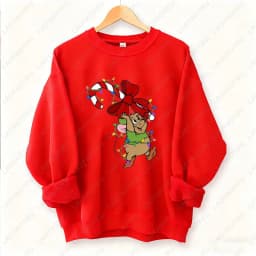 Kawaii Christmas Couple Shirt Jaq and Gus Gus Crewneck Pullovers Fashion Harajuku Xmas Sweatshirt Fun Xmas Party Matching Hoodie