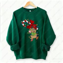 Kawaii Christmas Couple Shirt Jaq and Gus Gus Crewneck Pullovers Fashion Harajuku Xmas Sweatshirt Fun Xmas Party Matching Hoodie