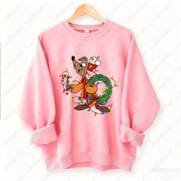 Kawaii Christmas Couple Shirt Jaq and Gus Gus Crewneck Pullovers Fashion Harajuku Xmas Sweatshirt Fun Xmas Party Matching Hoodie