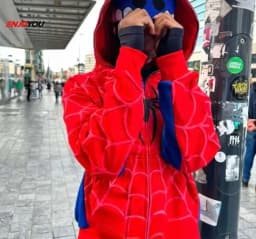 Y2k clothing Spider web Red hoodie sweatshirt zipper warm Harajuku punk grunge Women Hip hop sweatshirt Hoodie Foam printing