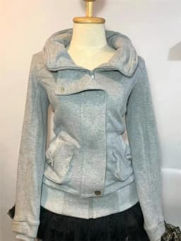 2025 American Retro Gray Hoodie For Women With Vintage Design High-End And Fashionable Versatile Hoodie Temperament Socialite