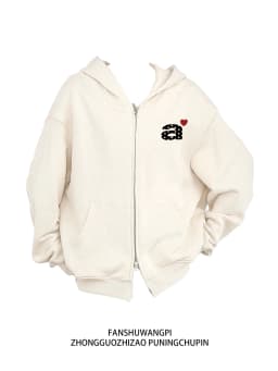 American Style Fleece Lined Thickened Loose Women's Hoodie Jacket Double Zipper Casual Comfortable Open Cardigan Sweatshirt