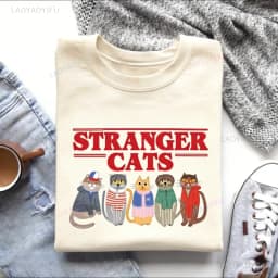 Stranger Merch Autumn and Winter Cats Sweatshirt Fans Gifts for Friends Matching Hoodies Long Sleeve Keep Warm Pullover
