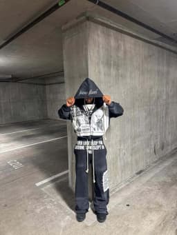 High Street Trendy Street Pants Embroidered Hoodie Design Sense Dark Series Loose Casual Pants Men's and Women's Hoodies Y2K