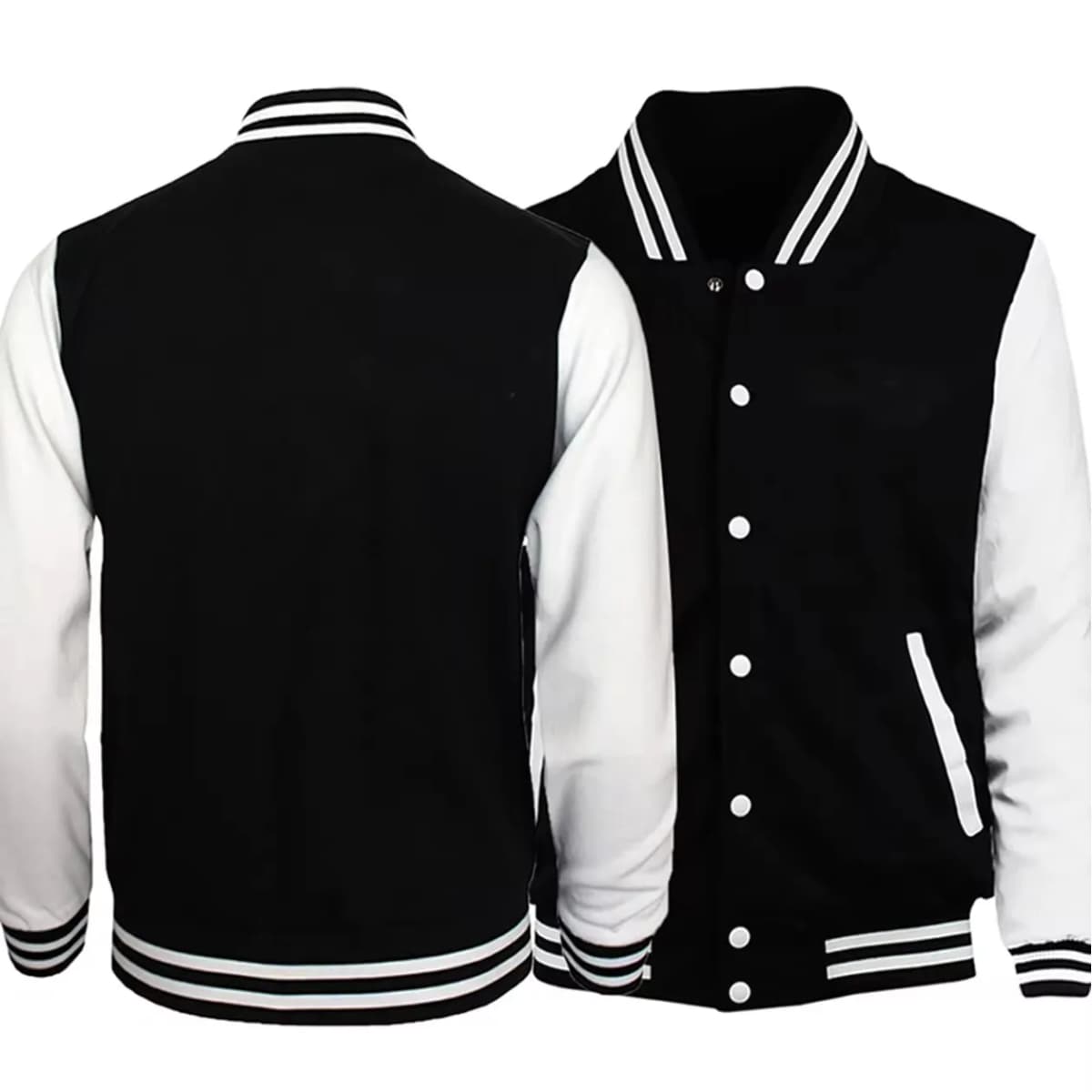 90s Black White Solid Color Jacket Loose Oversized Clothes Casual Men Women Baseball Clothes Personality Street Coat Jackets