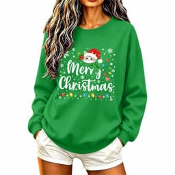 Christmas Womens Funny Christmas Sweatshirt Christmas Fashion Christmas Outfit Long Sleeve Christmas Fleece Jacket with Hoodie