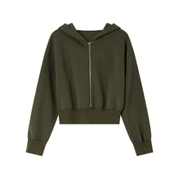 VIMLY Women's Short Hooded Sweatshirt 2026 Autumn Casual Zipper Front Long Sleeve Jacket Fashion Female Pullover A0885