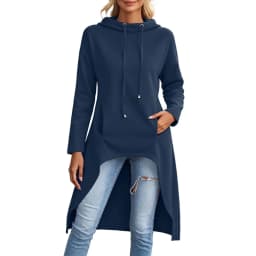 Oversized Hoodies For Women Long Sleeve High Low Hem Gothic Casual Tunic Tops Sweatshirts With Thumb Knitted Hoodie for Women