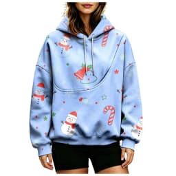 Women Fall And Winter Hoodie With Pet Pouch Oversized Pocket Colorful Print Sweatshirt For Dogs And Cats Sleep Hoodies Women