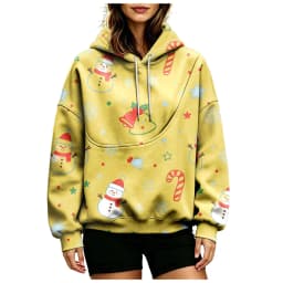 Women Fall And Winter Hoodie With Pet Pouch Oversized Pocket Colorful Print Sweatshirt For Dogs And Cats Sleep Hoodies Women