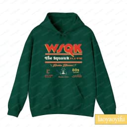 WSQK The Squawk Unisex Hooded Sweatshirt Aesthetic Women Clothing Vintage 80s Graphic Pullover Long Sleeve Retro Shirt Gift Tops