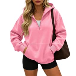 Women Half Zip Hoodie In Sweatshirt Women Half Zip Hoodie In Hood For Streetwear Casual Outfits Plain Pullover Sweatshirt Women