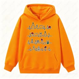 Christmas Funny Heartbeat EKG Sweatshirt Xmas Trees Christmas Hat Graphic Pullover Woman Men Medical Tops Gift Casual Sweater