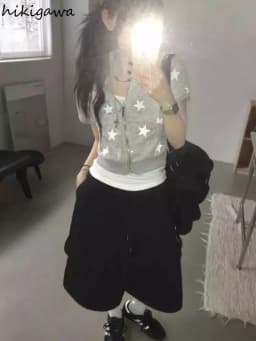 Short Sleeve Print Hoodies Coat Crop Tops Hooded Zipper Slim Fit Sweatshirts Casual Fashion Korean Y2k Hoodie 2025 Ropa Mujer