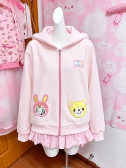 Y2K Fairy Grunge Japanese Printed Cardigan Women Ruffle Patchwork Outerwear Sweet Lolita Harajuku Daily Casual Street Outfit