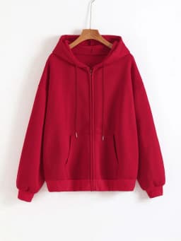Solid Color Zipper Hoodies Womens Autumn Casual Sportswear Y2K Comfortable Long Sleeved All-Match Pocket Oversized Hoody