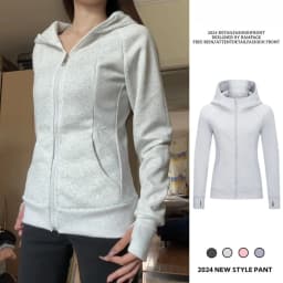 Slim Fit Zipper Hoodie Jacket Women's Pure Color Cardigan Spring Autumn New Style Casual Versatile Long Sleeve Thermal Top