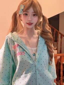 Y2k Sweet Loose Casual Jacket 2026 New 2000s American Vintage Polka Dot Sweatshirts New Spring Fashion Letter Print Hooded Women