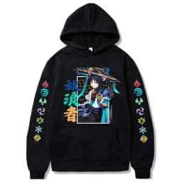 Hu Tao Zhongli Vintage Streetwear Wanderer Faruzan Nahida Xiao Cartoon Gothic Sweatshirt Genshin Impact Korean Style Y2k Hoodies