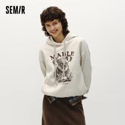 Semir Women Hoodie Fleece Lined Panelled Design Hooded Design Oversized Fit 2026 Winter Soft Comfort Casual Style Warm Layer
