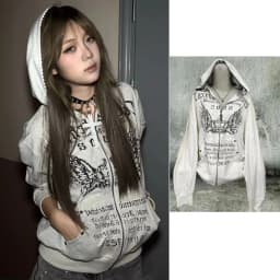 2026 Subculture Faux Fur Print Jacket with Hooded Women Casual Slim Vintage Hoodies Y2k Gothic Punk Cropped Zipper Sweatshirt
