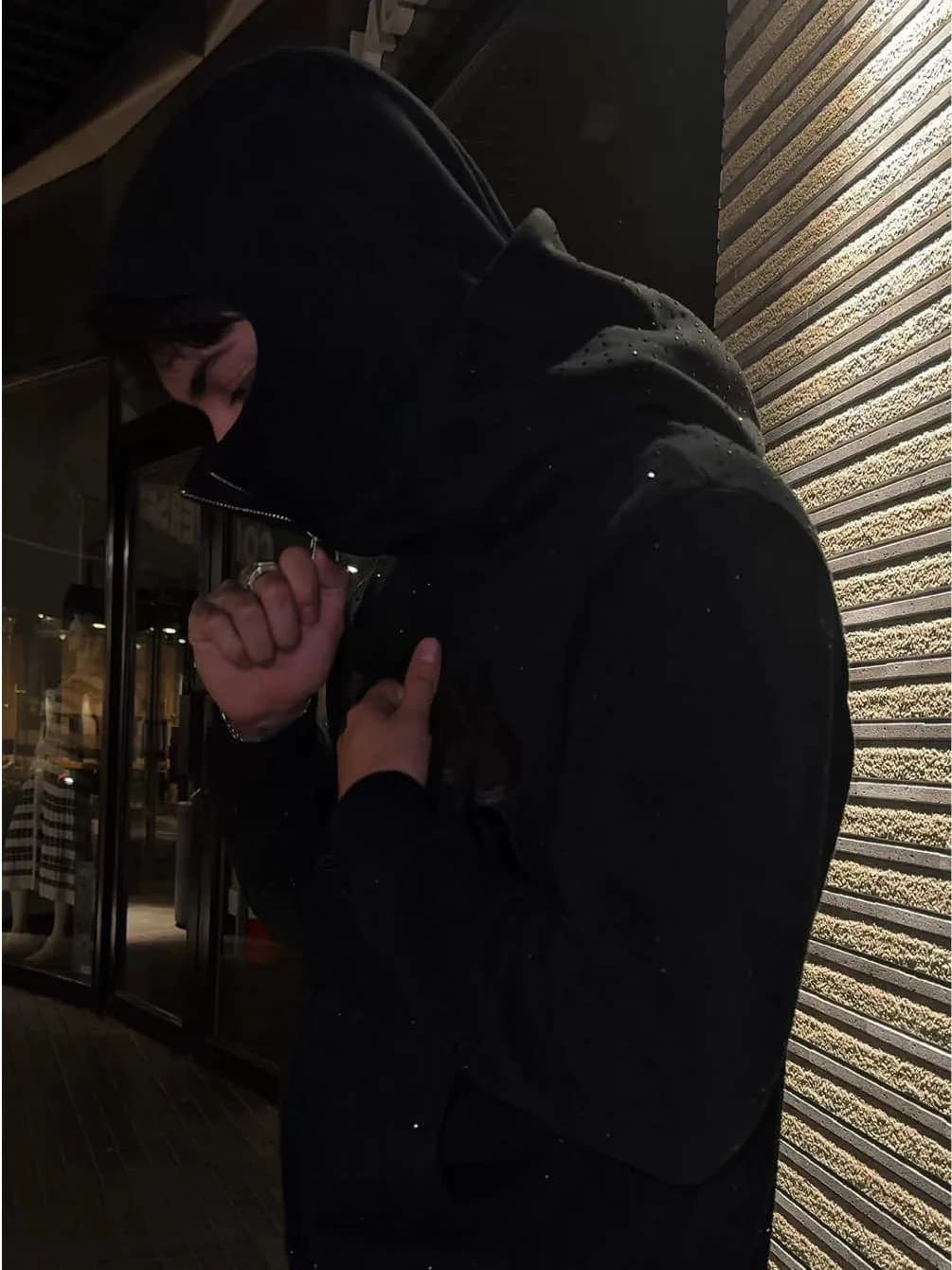 New autumn and winter hot diamond double hat hooded sweatshirt dark color men's and women's same zipper cardigan embroidered