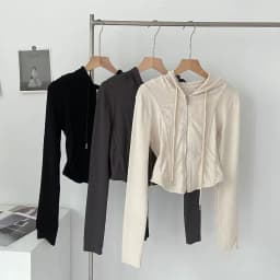 2025 Spring Autumn Women's Korean Vintage Hooded Cardigan Thin Summer Sports Jacket Slim Fit Cropped Top with Zipper Solid Color