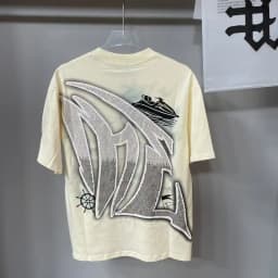 Mixed Emotion Streetwear Summer Angel Baby Rhinestone Loose Pure Cotton Shiirt for Men Women Hip Hop Tops